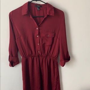 SOLD Forever 21 “silk” dress (burgundy)